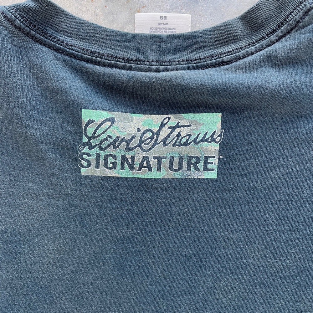 Levi Strauss Signature T-Shirt Mens XL Black Camo Box Logo Graphic Tee - Picture 8 of 8
